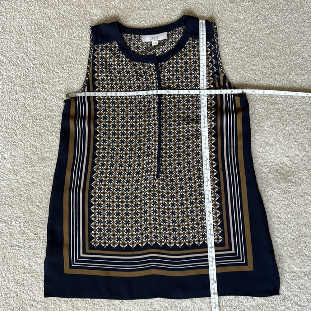 Loft Printed Top XS Dark Navy Blue - Picture 7 of 10